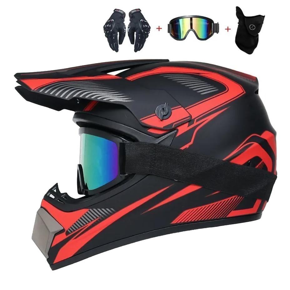 Full-Size Helmet, Gloves, & Goggles Combo - TribalMotorsports