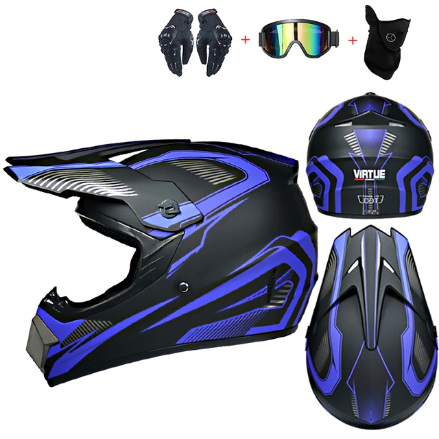 Full-Size Helmet, Gloves, & Goggles Combo - TribalMotorsports